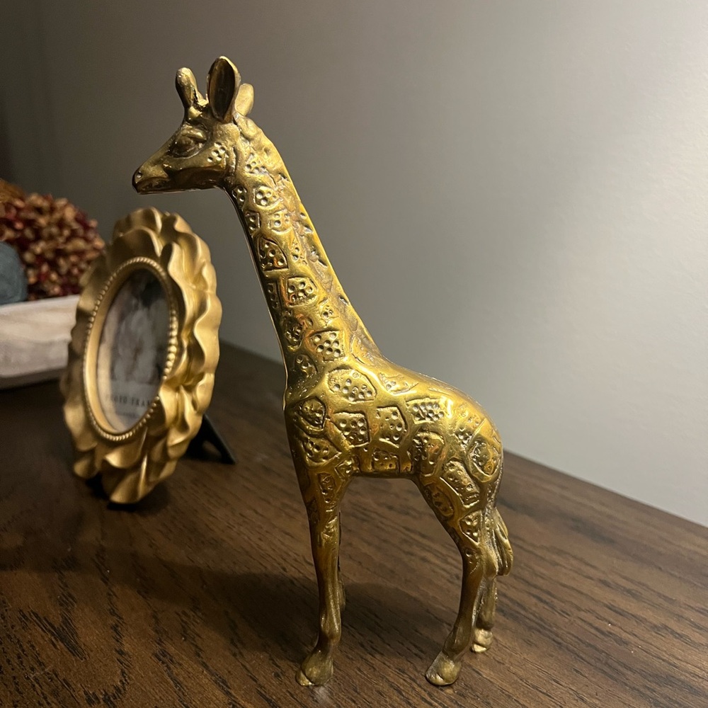 Gold Giraffe Figurine